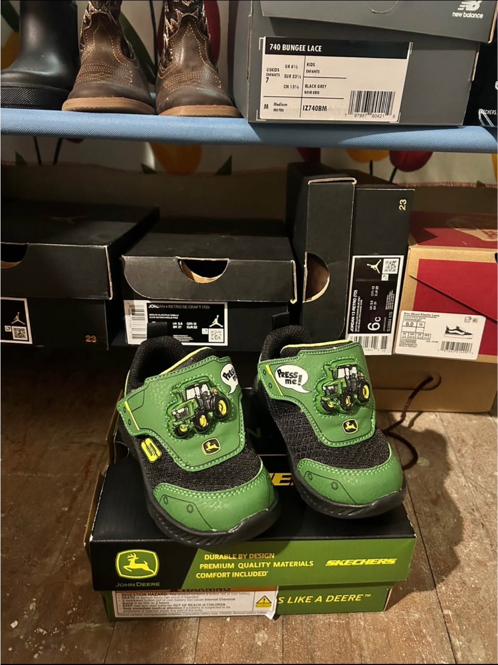 Toddler Skechers John Deere Green Tractor Light-Up Shoes